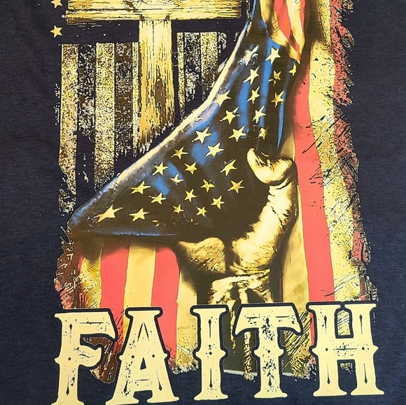 Faith Over Fear Shirt - Christian Patriotic Graphic Tee - Cross Flag Design - Picture 15 of 16